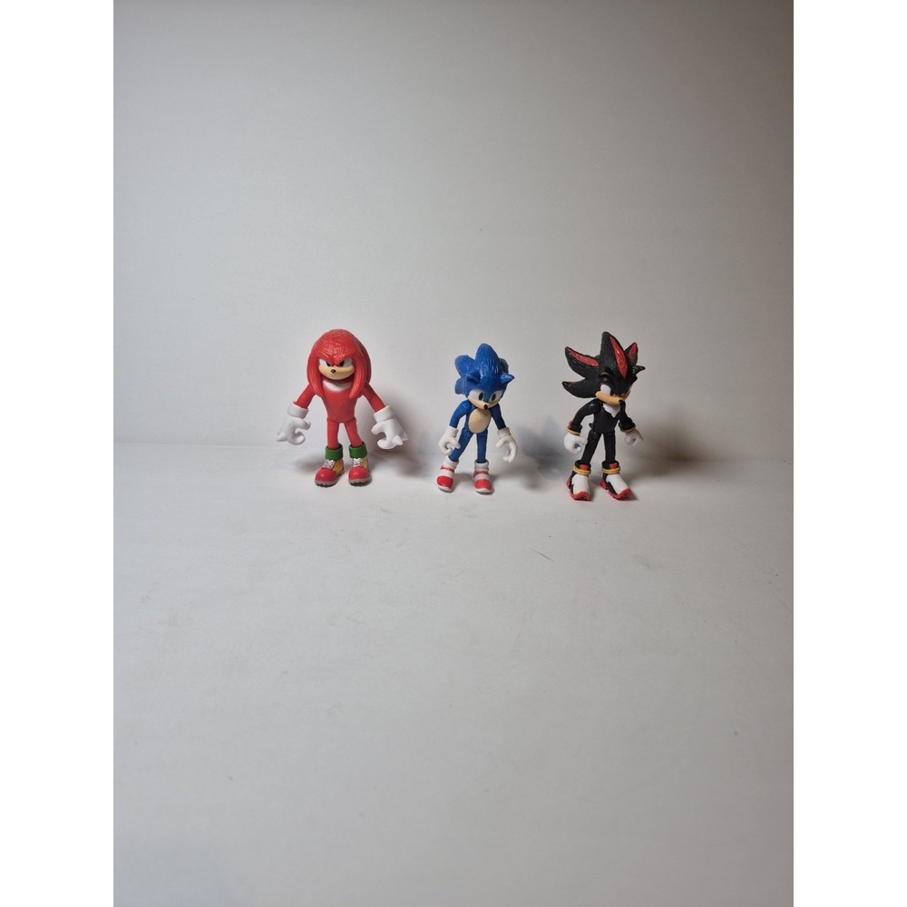 Jakks Pacific Sonic the Hedgehog 3 Movie Figures 3" Sonic  Shadow  Knuckles